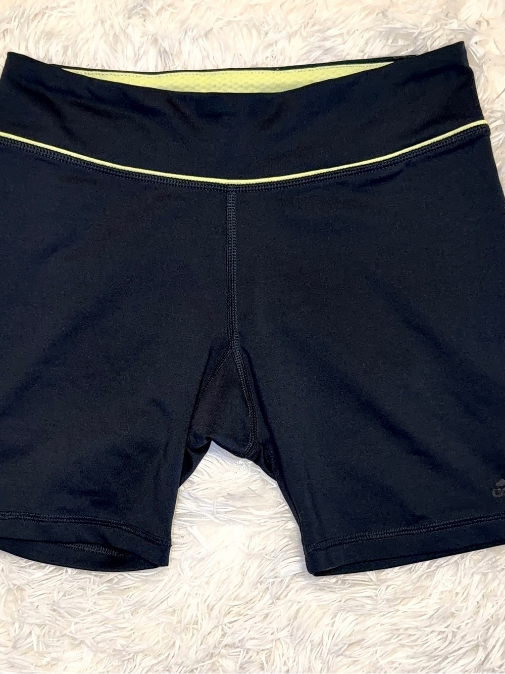 Women’s Black Performance Athletic Shorts with Neon Trim